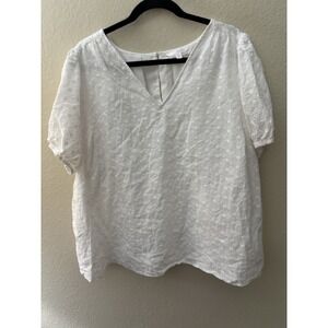 Lauren Conrad Size 2X Woman's White Blouse (A429)